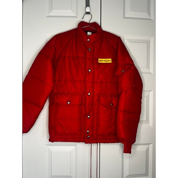 New Holland Vintage Puffer Work Jacket Farming Tractor Supply by Swingster - Picture 1 of 8